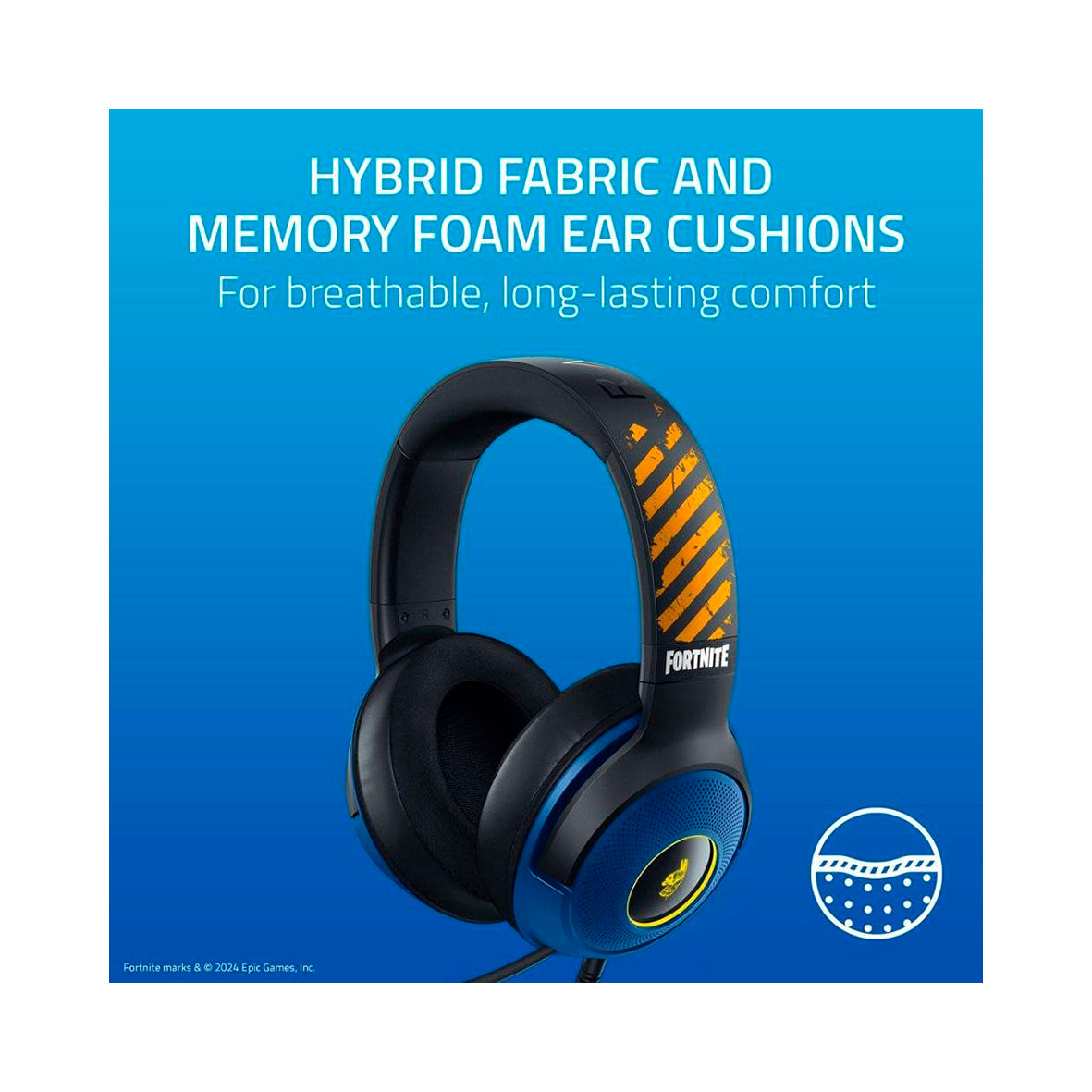 Razer - Kraken V3 X Fortnite Ed. Gaming Headset - Blue