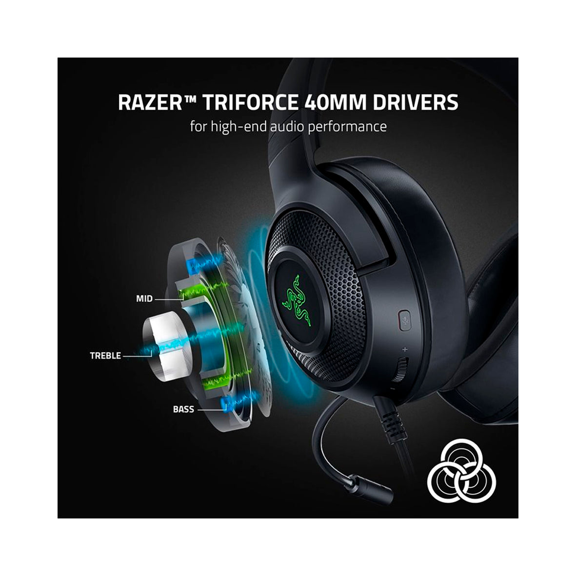 Razer - Kraken V3 X Wired Gaming Headset - Black