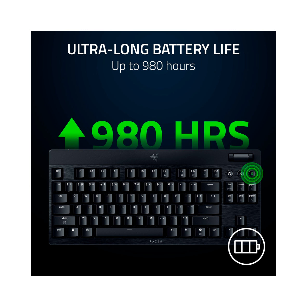 Razer - BlackWidow V4 Tenkeyless Wireless Gaming Keyboard - Black