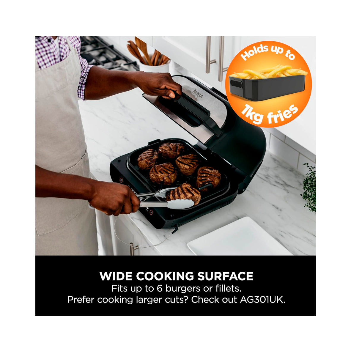 Ninja - Foodi Max Health Grill & Air Fryer 3.8L. (AG551EU)