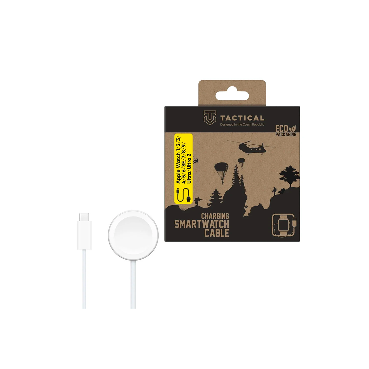 Tactical - USB charging cable for Apple Watch 1,2.3,4,5,6,SE,7,8 USB-C