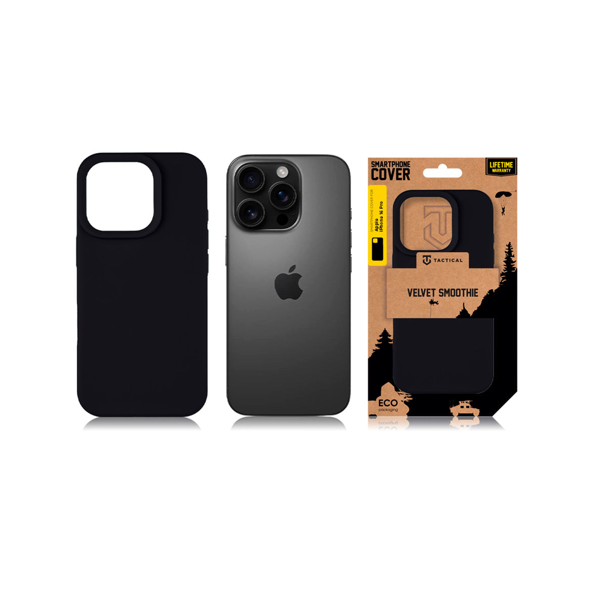 Tactical - iPhone 16 Pro Velvet Smoothie Cover - Asphalt