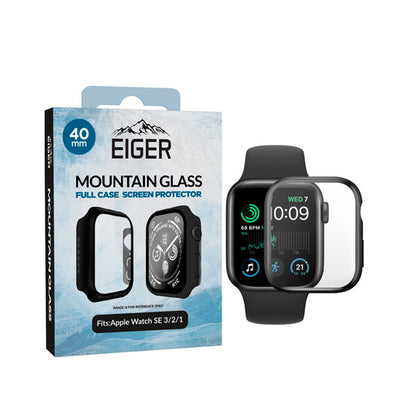 Eiger - Apple Watch 40mm Glass Full Screen Protector SE2/3 - Black