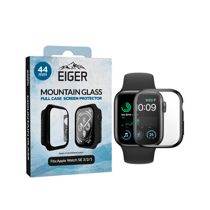 Eiger - Apple Watch 44mm Glass Full Screen Protector SE2/3 - Black