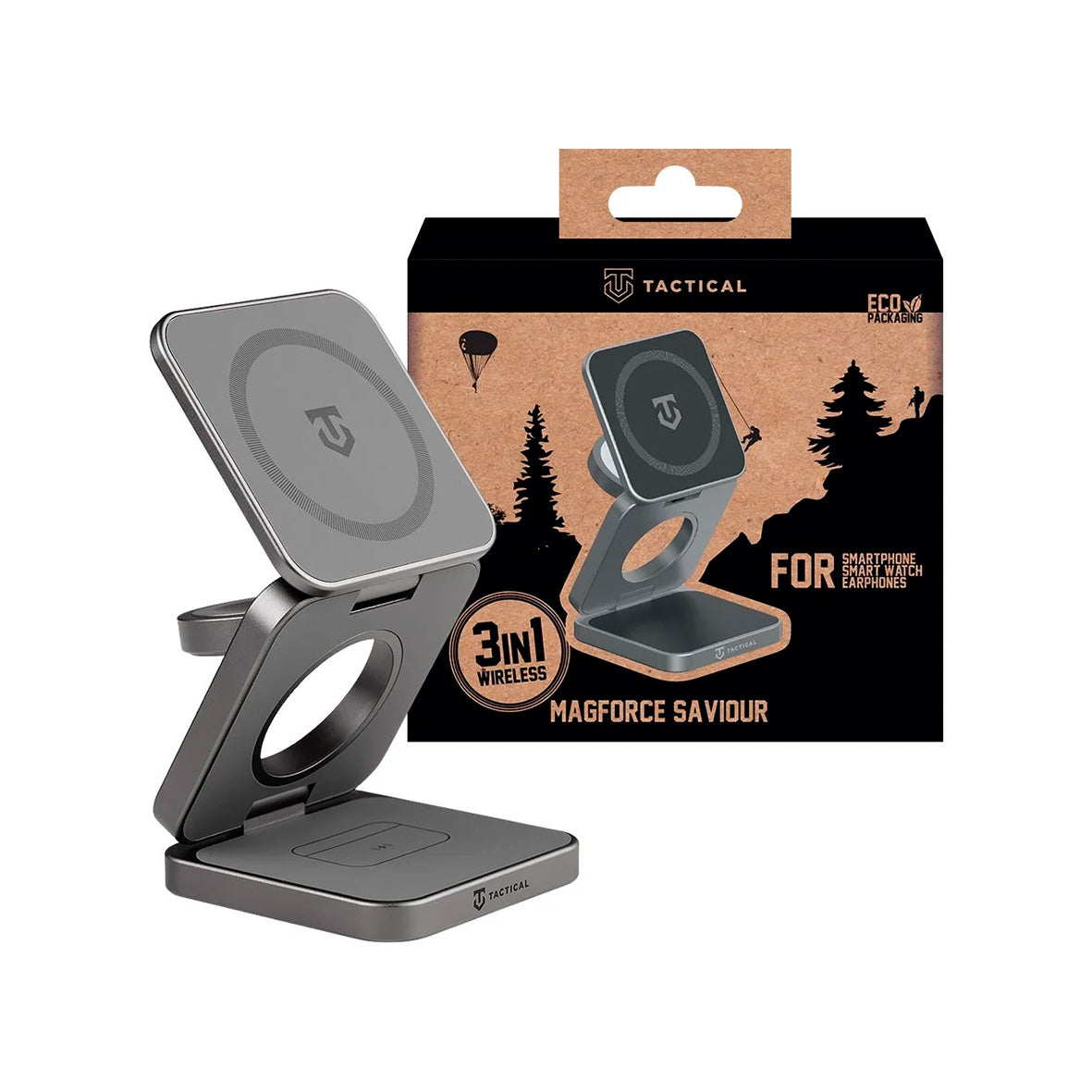 Tactical - MagForce Saviour 3-in-1 Wireless Charger - 15W