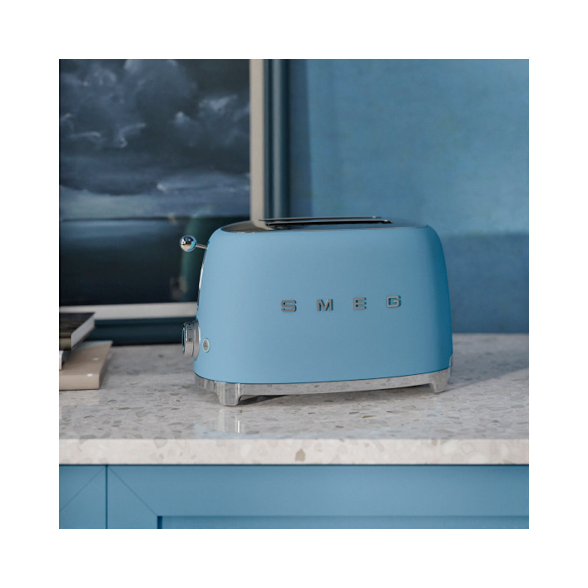 Smeg - Toaster 2 Slice, 2 Slot Matt Blue (TSF01SBMEU)