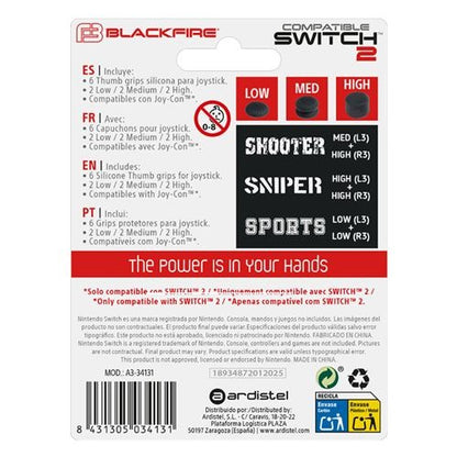 Blackfire - Joycon Controller Grips - 6 Pack - Nintendo Switch 2