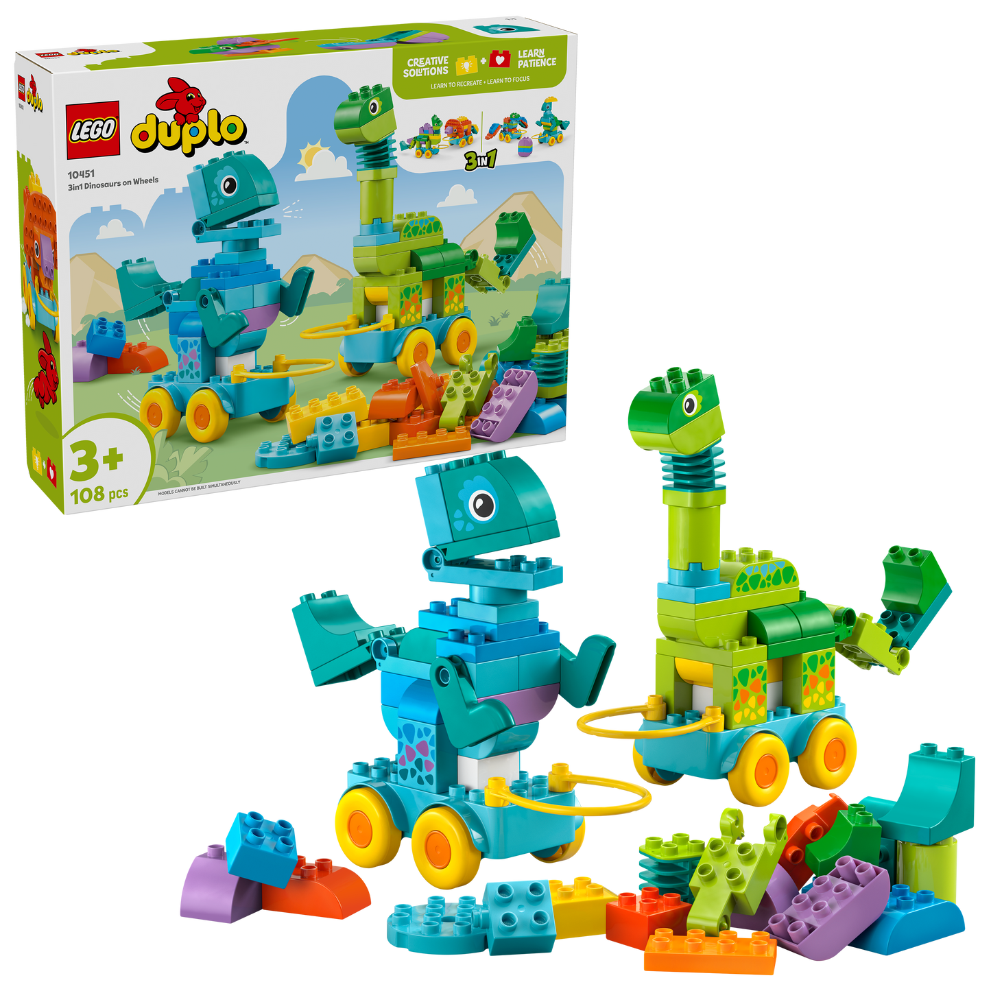 LEGO Duplo - 3-in-1 Dinosaurs on Wheels (10451)