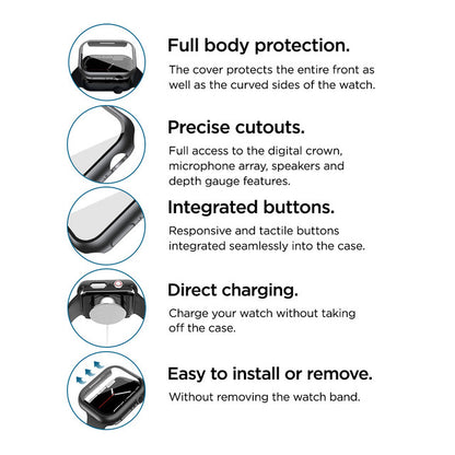 Eiger - Apple Watch 44mm Glass Full Screen Protector SE2/3 - Black