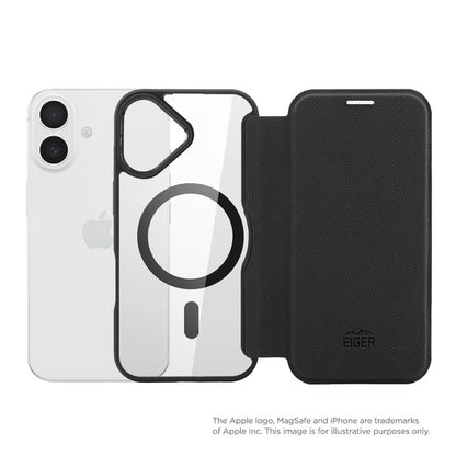 Eiger- iPhone 16 North Folio Magsafe - Black