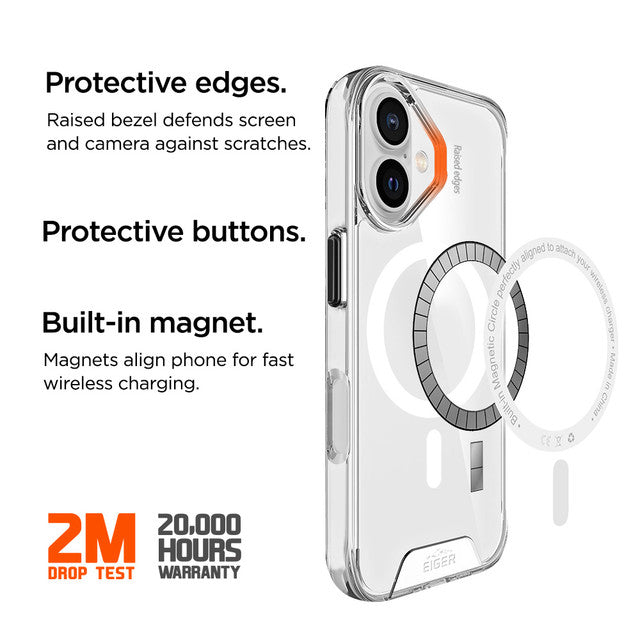 Eiger - iPhone 16 Plus Glacier Magsafe Case - Clear
