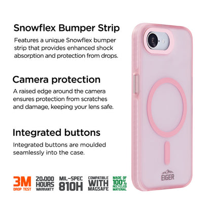 Eiger - iPhone 16e Blizzard Magsafe Case GRS - Pink