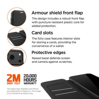 Eiger- iPhone 16 North Folio Magsafe - Black