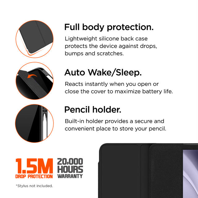Eiger - Samsung Galaxy Tab A9 Storm Stylus Case - Black