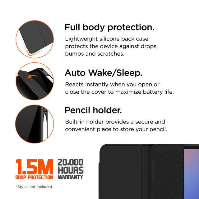 Eiger - Samsung Galaxy Tab S10+/S9+/S9 FE+ Storm Stylus Case - Black