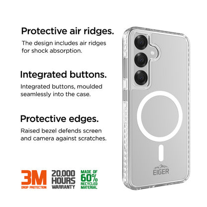 Eiger - Samsung Galaxy S25 Ice Grip Magsafe Case GRS - Clear