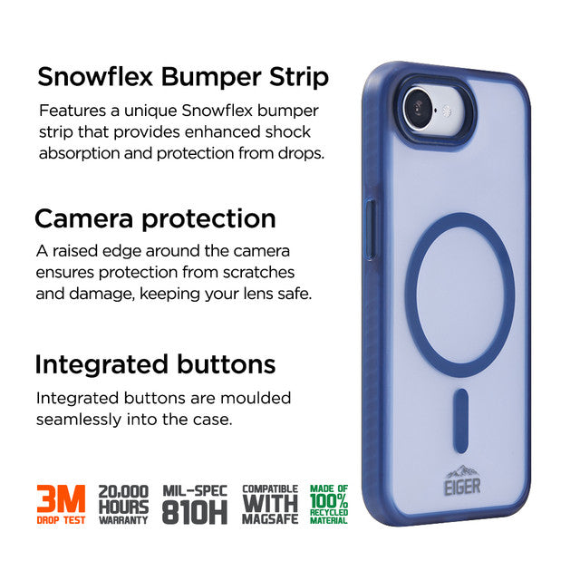 Eiger  - iPhone 16e Blizzard Magsafe Case GRS - Navy