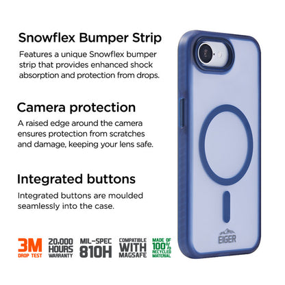 Eiger  - iPhone 16e Blizzard Magsafe Case GRS - Navy